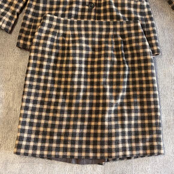 Vintage Wool Petite Sophisticate Plaid Matching Blazer and Skirt - Picture 2 of 8